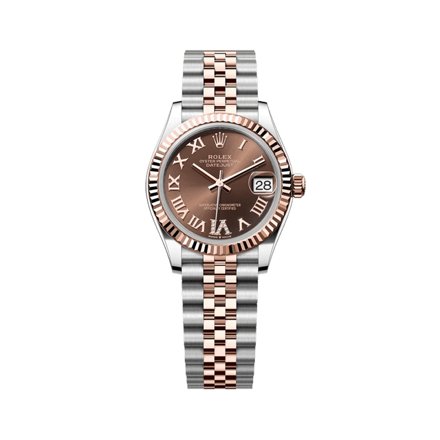 Datejust 31mm, st/rg, Choco VI diam dial, Jubilee Bracelet