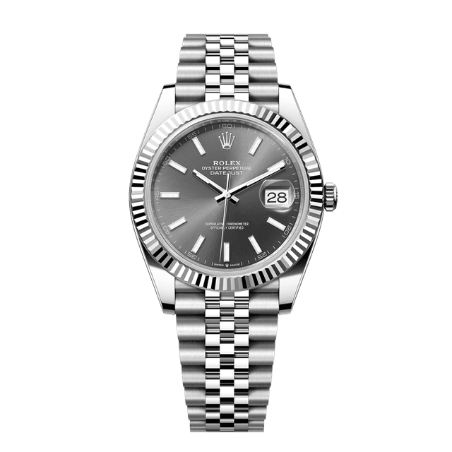 Datejust II 41mm, st/wg, Rhodium tab dial, Jubilee Bracelet