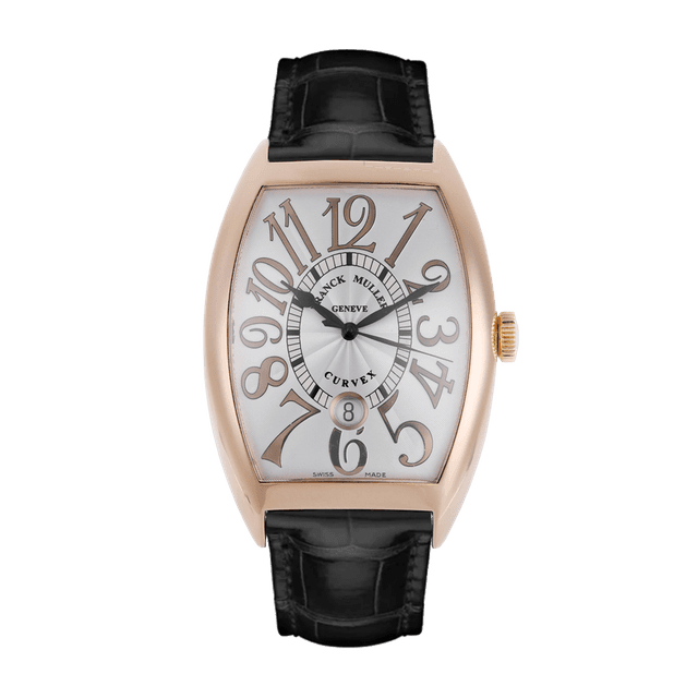 Cintree Curvex Shadow Number, RG, Black Leather Strap