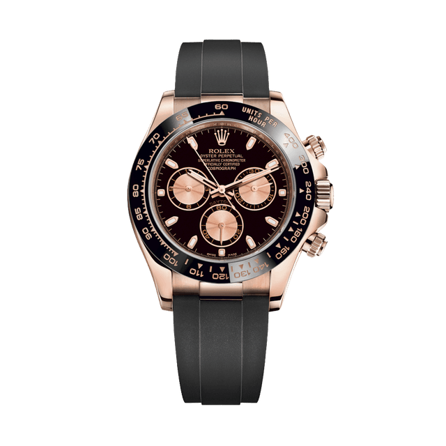 Daytona RG, Black/Pink dial, Oysterflex