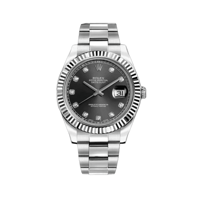 Datejust II 41mm, st/wg, Rhodium 10rd dial, Oyster Bracelet
