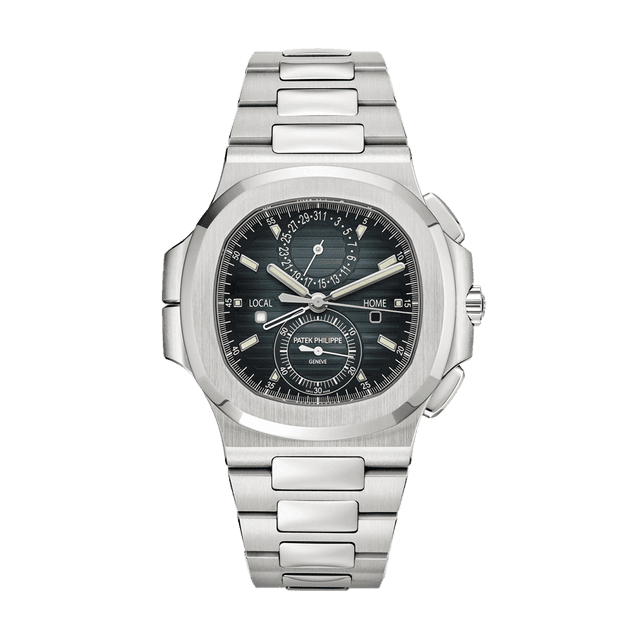 Nautilus Chrono, Travel time, Steel, Blue dial, Bracelet