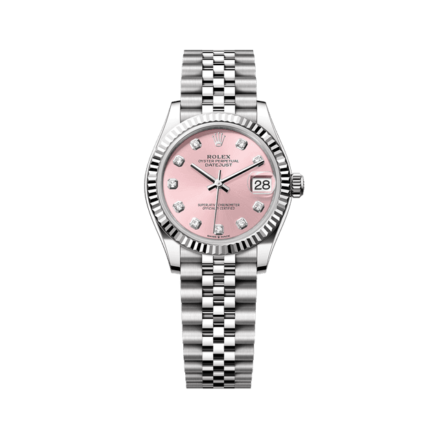 Datejust 31mm, st/wg, Pink 10rd dial, Jubilee Bracelet