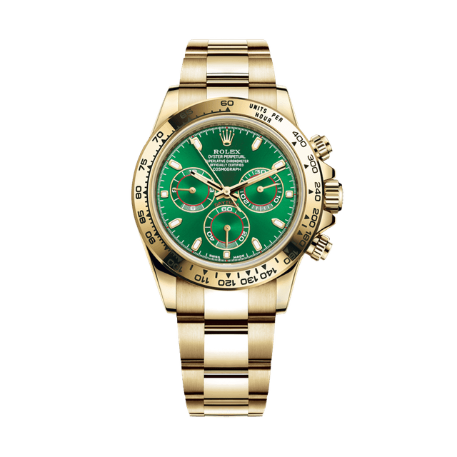 Daytona YG, Green dial, Bracelet
