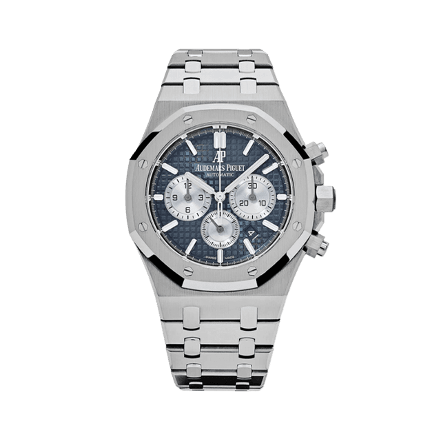 Royal Oak Chronograph 41mm, Steel, Blue/Silver dial, Bracelet
