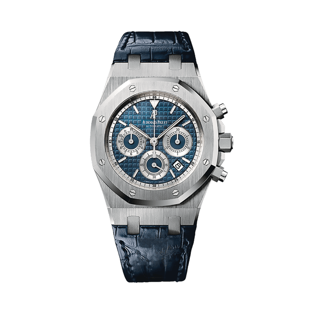 Royal Oak Chronograph 39mm, WG, Blue dial, Blue Strap