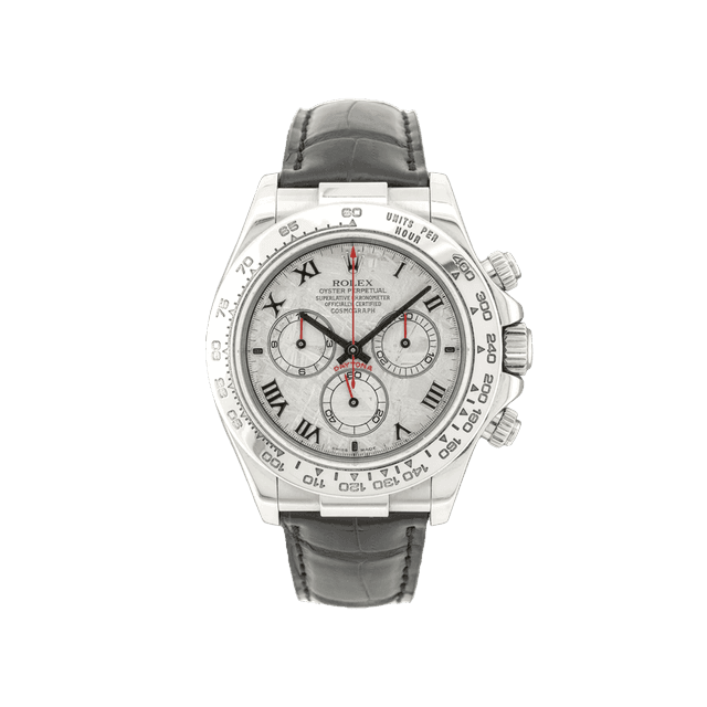 Daytona WG, Meteorite dial, Black Leather Strap