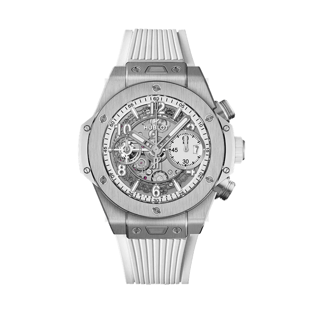 Big Bang Unico Titanium White, 42mm, White Skeleton Dial, White Rubber Strap