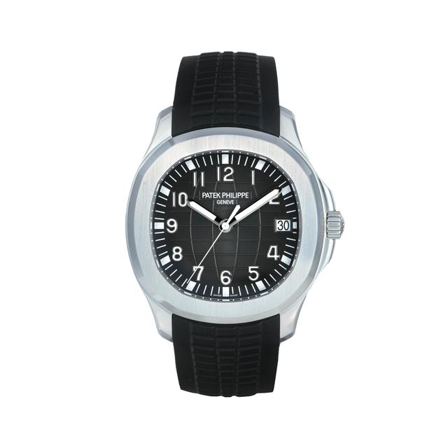 Aquanaut Steel, Black dial, Black rubber