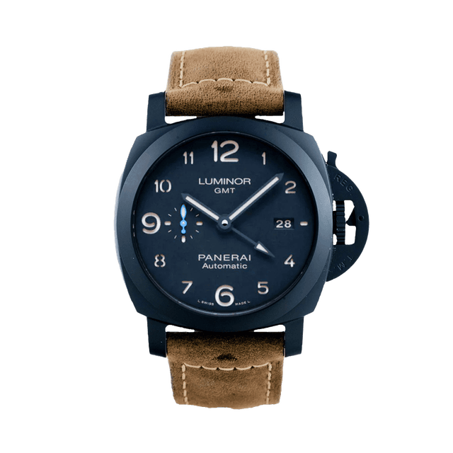 LUMINOR 1950 44 GMT P9010/GMT  CERAMIC LEATHER BLACK V0162/2000
