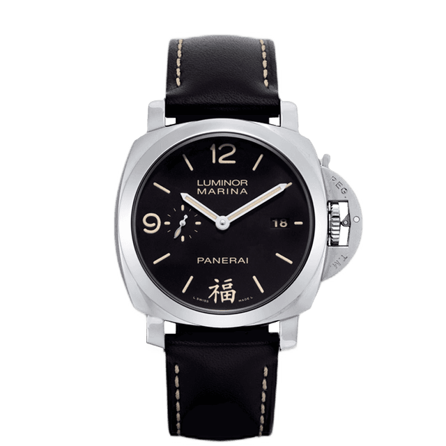 LUMINOR 44 1950 MARINA P9000 STEEL LEATHER BLACK Q0371/1000