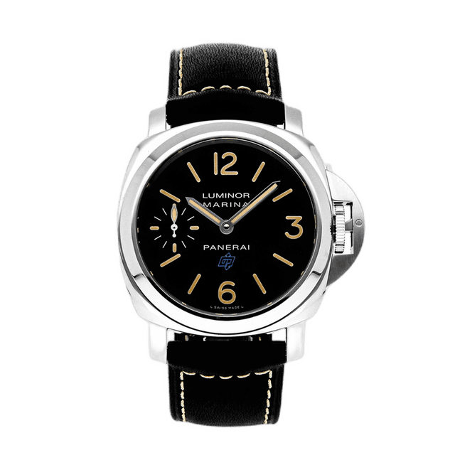 LUMINOR 44 MARINA BASE LOGO STEEL LEATHER BLACK S0729/1500