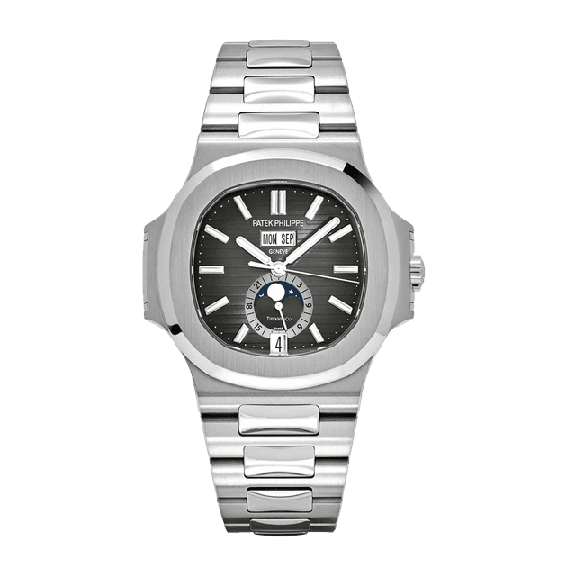 Nautilus Annual Calendar, Steel, Grey dial, Bracelet