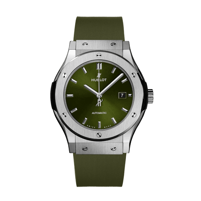 Classic Fusion Titanium, 42mm, Green dial, Green Rubber Strap
