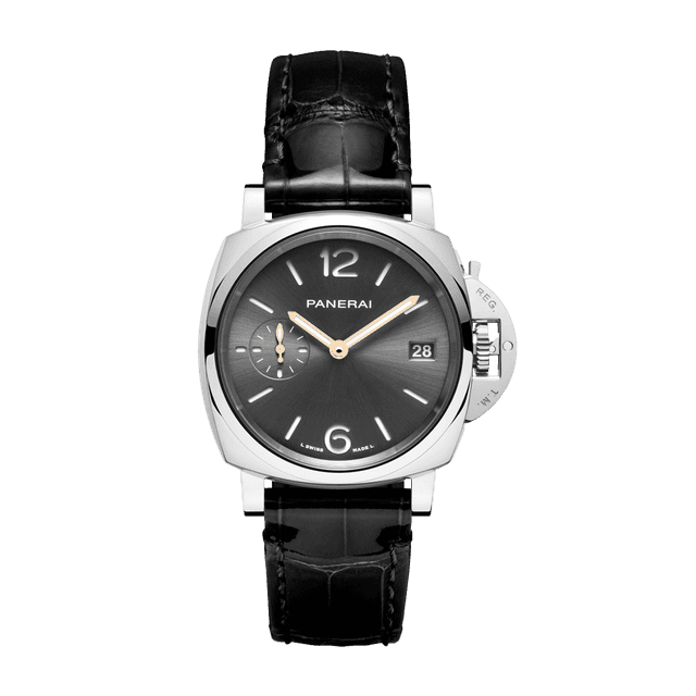 LUMINOR DUE 38 P900 STEEL AUTOMATIC LEATHER GREY X0423/2000