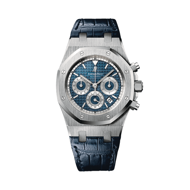 Royal Oak Chronograph 39mm, WG, Blue dial, Blue Strap