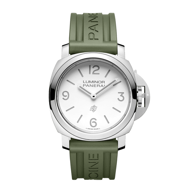LUMINOR 44 LOGO P6000 STEEL LEATHER WHITE AA0211/1000
