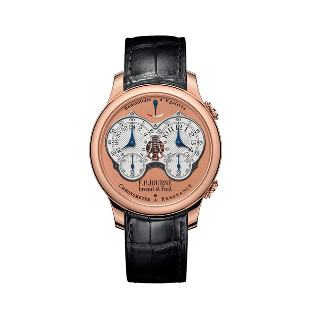 Chronometre a Resonance Cal 1520 RG,  40mm, Rose Gold/White Dial, Black Croco Strap