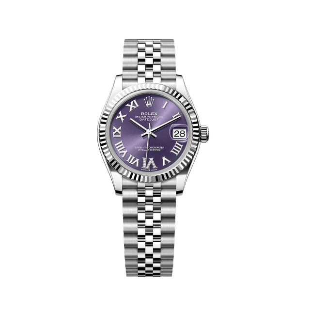 Datejust 31mm, st/wg, Aubergine VI diam dial, Jubilee Bracelet