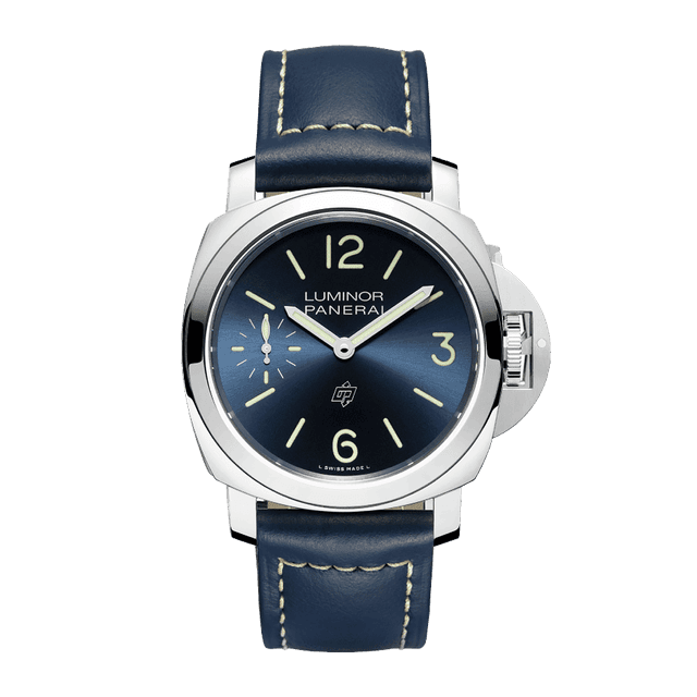 LUMINOR 44 LOGO P6000 STEEL LEATHER BLUE AB0342/1500