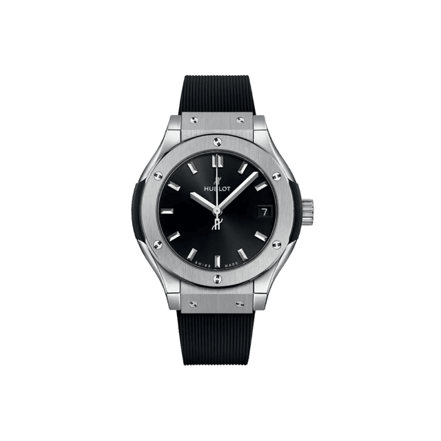 Classic Fusion Titanium, 33mm, Quartz, Black dial, Black Rubber Strap