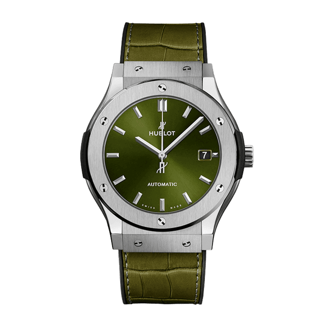 Classic Fusion Titanium, 45mm, Green dial, Green Rubber Strap
