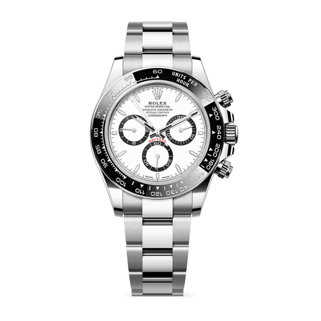 Daytona Steel, White dial, Ceramic bezel