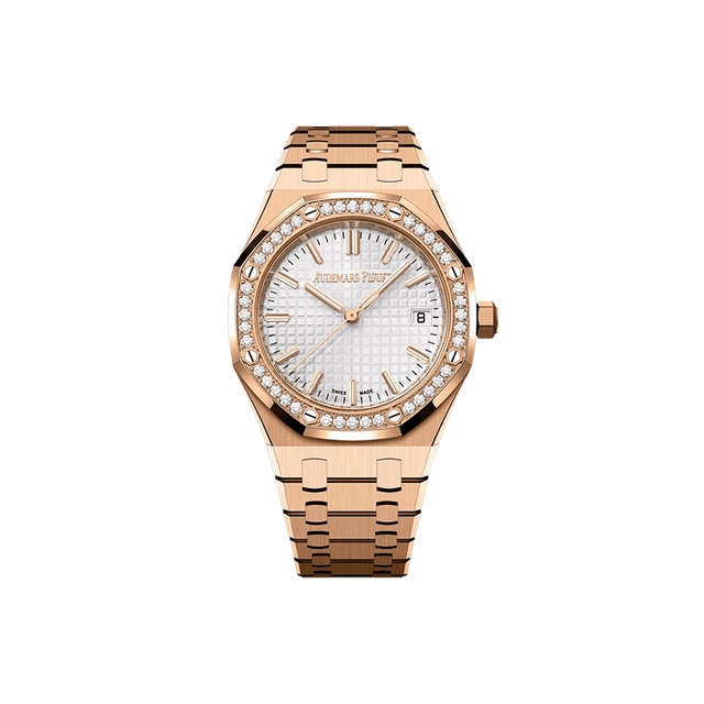 Royal Oak 34mm, Steel, Silver dial, Diamond Bezel, Bracelet