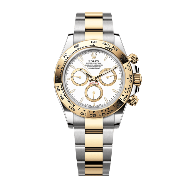 Daytona 40mm, st/yg, White dial, Bracelet