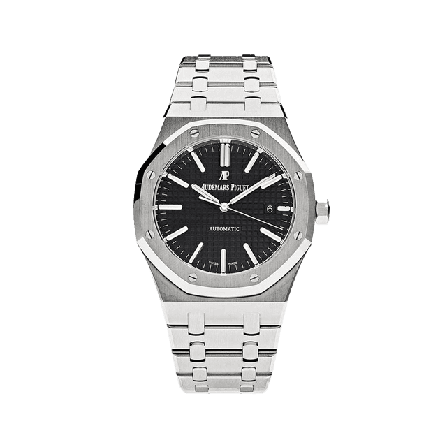 Royal Oak 41mm, Steel, Black dial, Bracelet