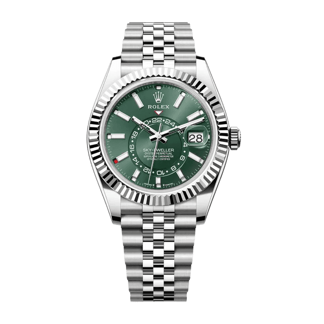 Sky Dweller Steel/WG MK2, Green dial, Jubilee Bracelet