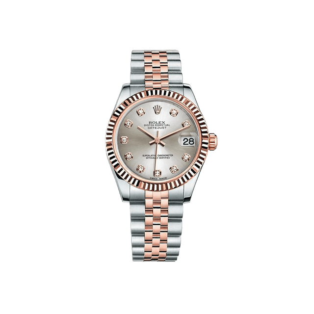 Datejust 31mm, st/rg, Silver 10rd dial, Jubilee Bracelet