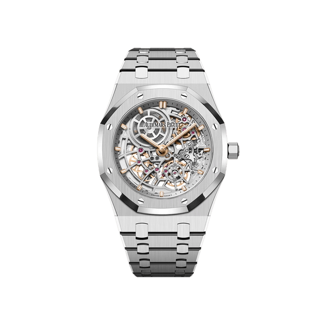 Royal Oak "Jumbo" Extra Thin, Steel, Openwork "50th Anniversary" dial, Bracelet