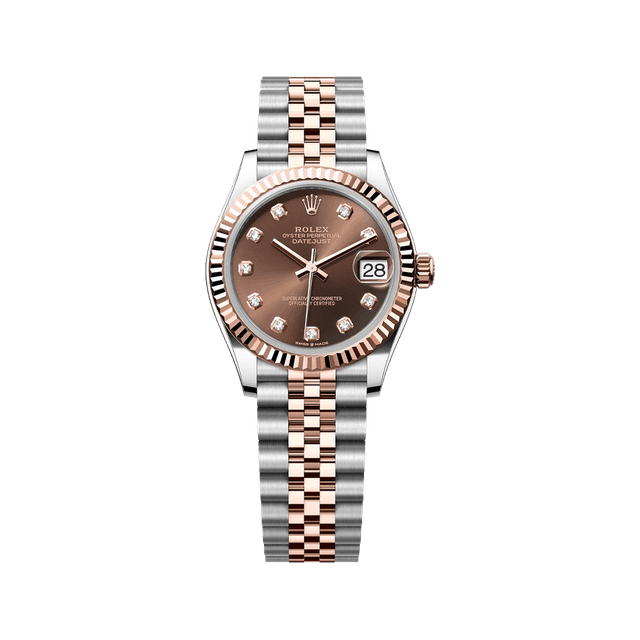 Datejust 31mm, st/rg, Choco 10rd dial, Jubilee Bracelet
