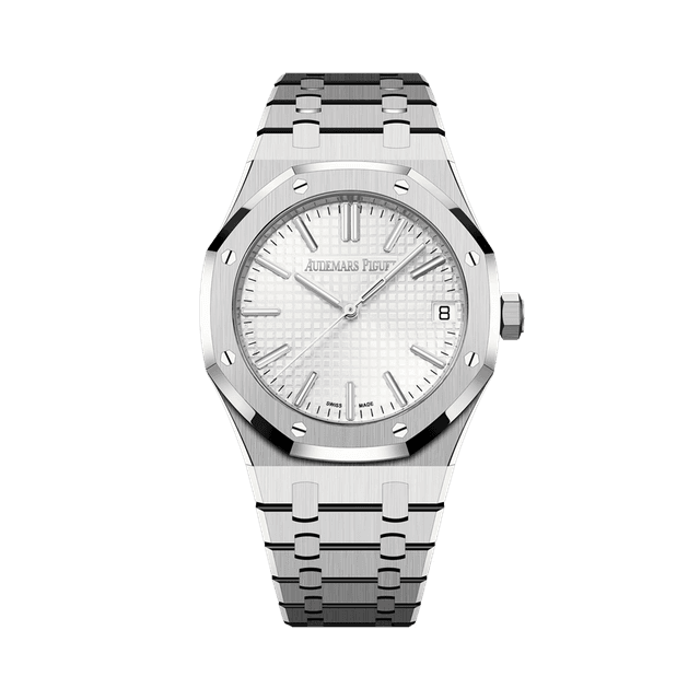 Royal Oak 41mm, Steel, White dial, Bracelet