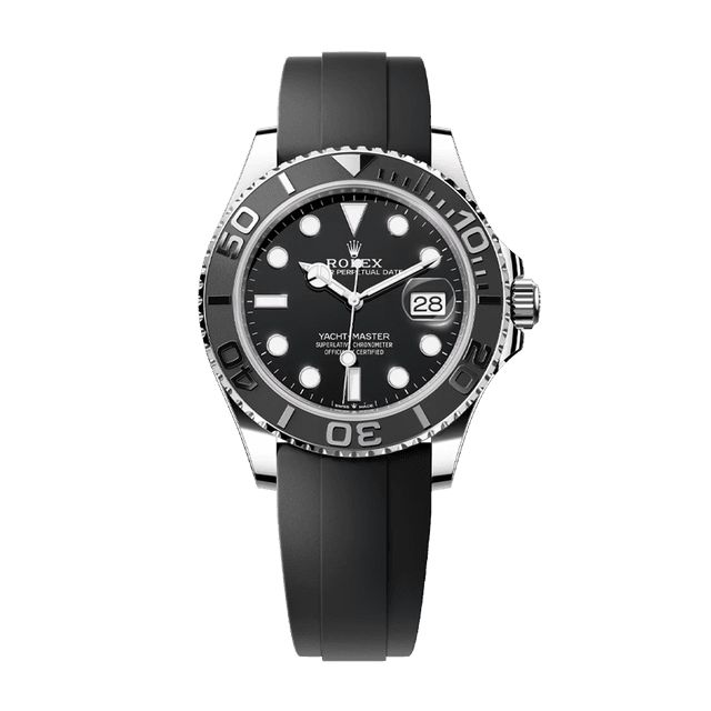 Yacht Master 42mm, WG, Black dial, Oysterflex