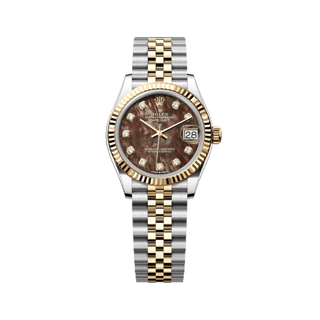 Datejust 31mm, st/yg, Black MOP 10rd dial, Jubilee Bracelet