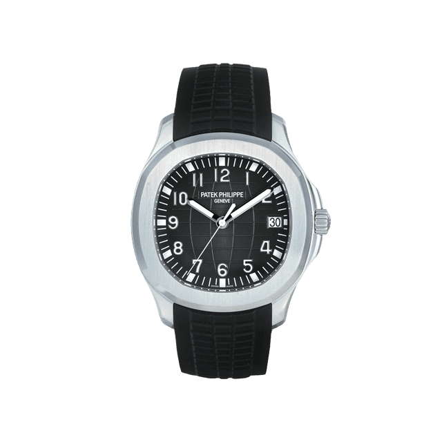 Aquanaut Steel, Black dial, Black rubber