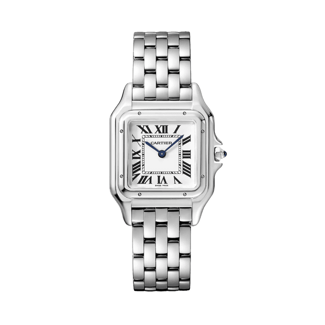 Panthere de Cartier Medium Model 27mm x 37mm Quartz, Steel, Silver Dial, Bracelet