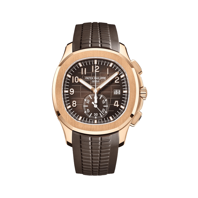 Aquanaut Chrono, RG, Choco Dial, Brown Rubber Strap