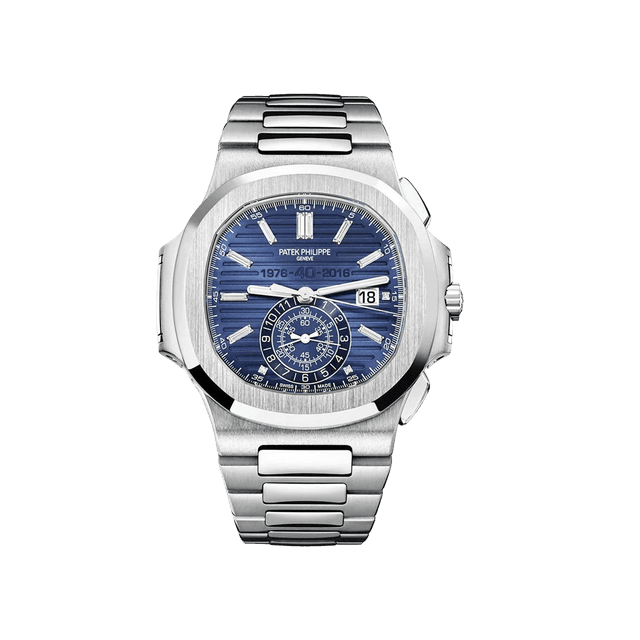 Nautilus Chrono, WG, Blue dial, 40th anniversary, Bracelet