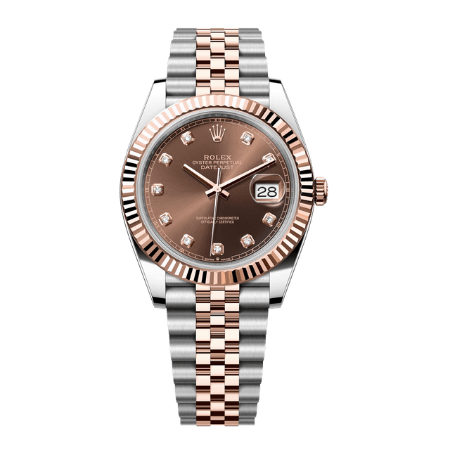 Datejust II 41mm, st/rg, Choco 10rd dial, Jubilee Bracelet