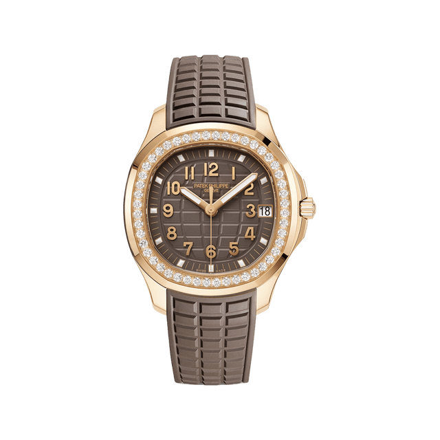 Aquanaut Luce 38.8mm, RG, Auto, Taupe dial, Diamond bezel, Taupe rubber