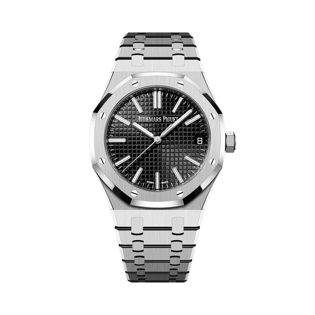Royal Oak 41mm, Steel, Black dial, Bracelet