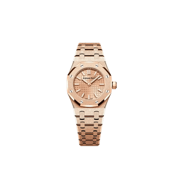 Royal Oak Mini Quartz 23mm, Frosted RG, Pink Gold Dial, Bracelet