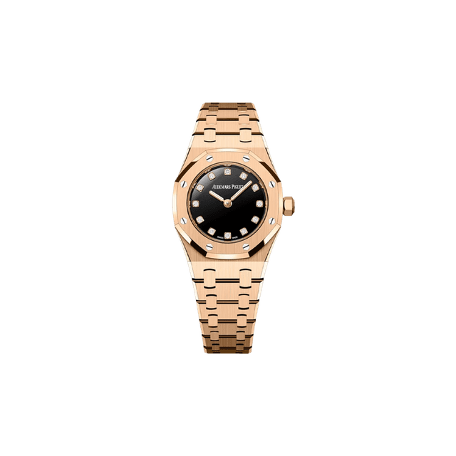 Royal Oak Mini Quartz 23mm, RG, Black Onyx Dial, Bracelet
