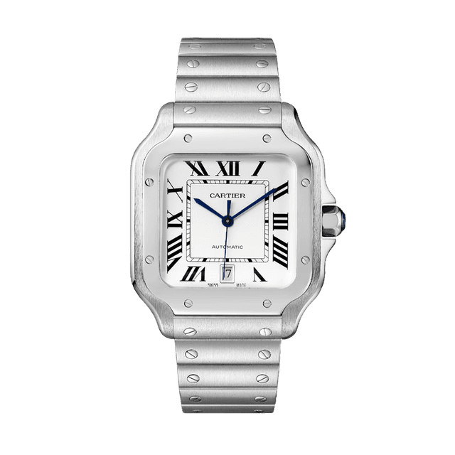 Santos de Cartier Large Model 39.8mm, Steel, Silver dial, Bracelet