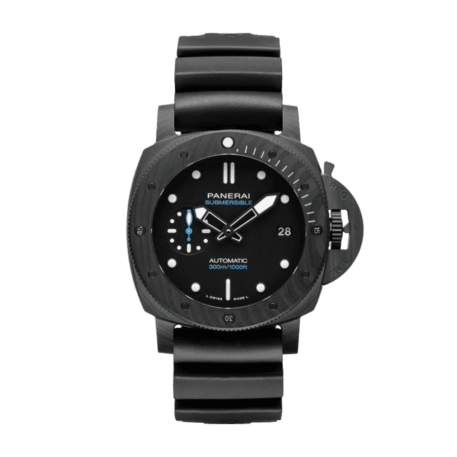 SUBMERSIBLE CARBOTECH 42mm, BLACK DIAL, RUBBER BLACK