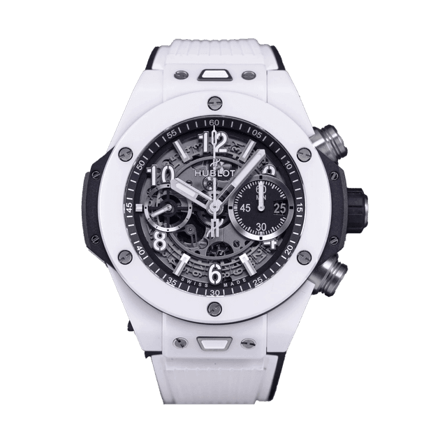 Big Bang Unico White Ceramic, 42mm, White Rubber Strap