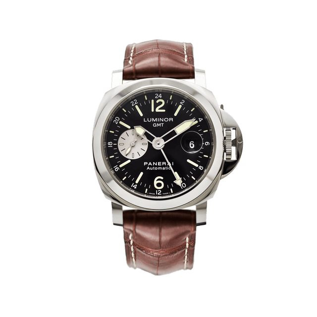 LUMINOR 44 GMT STEEL LEATHER BROWN